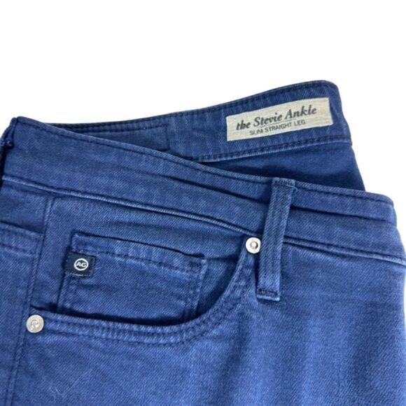 AG Adriano Goldschmied Blue The Stevie Slim Straight Crop Jeans Sz 28R - Picture 7 of 9